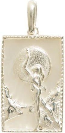 Freya Rose Rectangle Silver Woman and Moon Pendant at Nordstrom