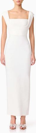 Elliatt Fiona Square Neck Drape Back Column Gown in White at Nordstrom, Size Xx-Small