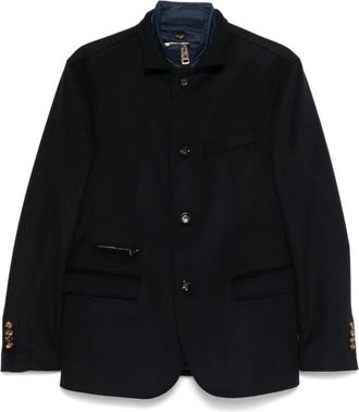 Kired Navy Blauwe Wollen Jas - Heren - Zomerjassen - Blauw - M - Wol - Jassen