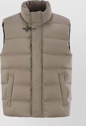 Fay sleeveless high neck padded front pockets coat