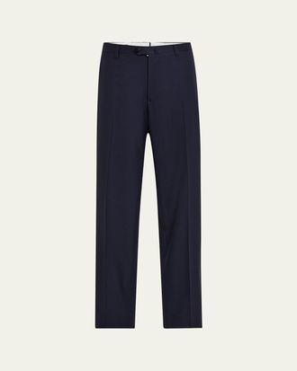 Cesare Attolini Mens Super 150s Wool Flat-Front Trousers