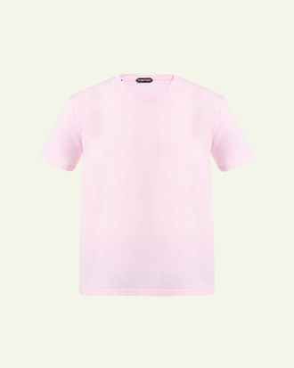 Tom Ford Mens Cotton and Silk Crewneck T-Shirt