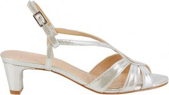Ros Hommerson Womens Leandra Heel Strap Sandal In Silver