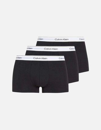 Calvin Klein Mens 3-Pack Icon Cotton Stretch Low-Rise Boxer Trunks, Black/white - Size: 42/43/32