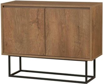 Dmora Consolle Alnitah, Tavolo multiuso, Mobiletto dappoggio, Scrivania da corridoio, 90x36h72 cm, Noce e Nero, con imballo rinforzato, con imballo