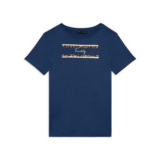 Freddy T-shirt Manica Corta con Dettagli Animalier e Borchie
