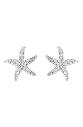 Effy Sterling Silver Diamond Starfish Stud Earrings - 0.09ct. at Nordstrom Rack