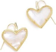 Kendra Scott Ari Heart Statement Drop Womens Earrings Earring Gold Ivory Mother-of-Pearl, Brass
