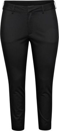 Kaffe Curve Zwart Diep Geknipte Chino Broek - Dames - Slim Fit Broeken - Zwart - 2XL - Broeken