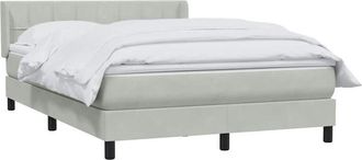 vidaXL Cama Box Spring Con Colch&oacute;n Terciopelo Gris Claro 140x210 Cm Vidaxl