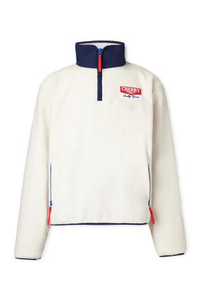 Cherry Los Angeles Logo-Appliqu&eacute;d Fleece Half-Zip Sweatshirt