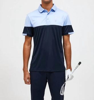 Peak Performance Player Block Polo Shirt In Salute Blue/white