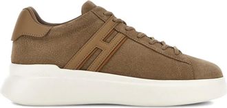 Hogan H580 logo-appliqu&eacute; sneakers - men - Calf Suede/Fabric/Rubber - 6,5 - Brown