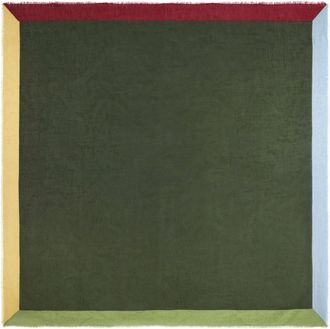 Etro jacquard fringed shawl - women - Modal/Cashmere - One Size - Green