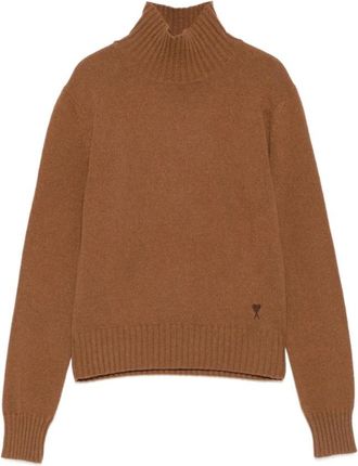 Ami Bruine Sweater Collectie - Dames - Coltruien - Bruin - 2XS - Truien & Vesten