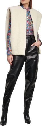 Isabel Marant Dipadelac High Rise Slim Leather Pant In Black