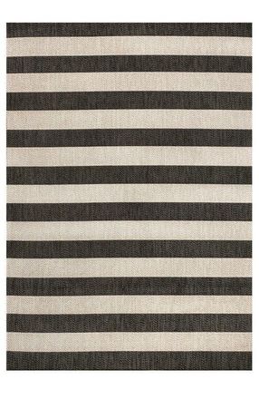 Jonathan Y Designs Negril Two-Tone Wide Stripe Indoor/Outdoor Area Rug in Black/beige at Nordstrom, Size 2Ft 0In X 8Ft 0In