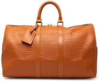 Louis Vuitton Pre-owned Keepall 45 - Dames - Vintage Handtas - Bruin - ONE Size - Leer - Vintage