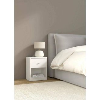 Dmora Mesita De Noche Kastri, 2 Estantes, 30.1x37.9x48.4h Cm Blanco