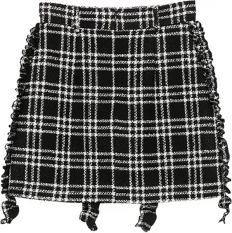 Alessandro Enriquez Checked Boucl&eacute; Skirt - Black