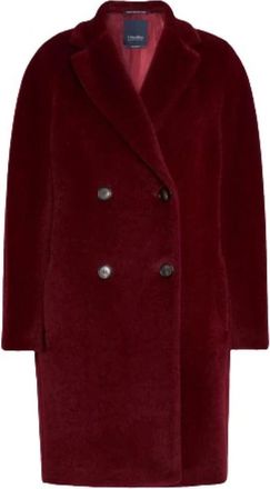Max Mara Halflange Cocoon-jas - Dames - Mantels - Rood - Maat: S Zijde
