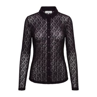 &Co Woman Tina Kant Blouse - Dames - Blouses & Shirts - Paars - Maat: L Poliester