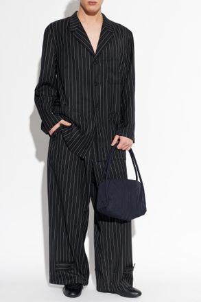 Yohji Yamamoto Pinstripe Pattern Blazer, Mens, Black