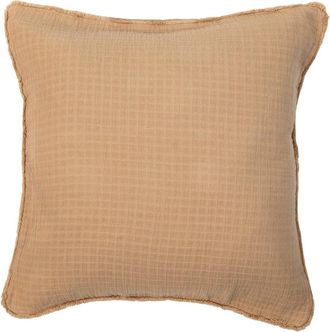 Maison d'&eacute;t&eacute; Funda de coj&iacute;n gasa de algod&oacute;n color camel 65 X 65 cm