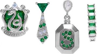 Girls Crew x Harry Potter Set of 4 Assorted Single Stud Earrings in Silver/Slytherin at Nordstrom