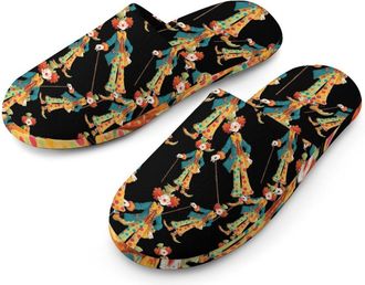 Generic Funny Clown Happy Mens Cozy Memory Foam Slippers Warm Cotton House Shoes Comfy Slipper for Indoor Outdoor