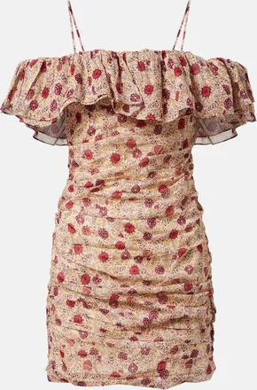 Isabel Marant Davilia off-shoulder ruched cotton minidress