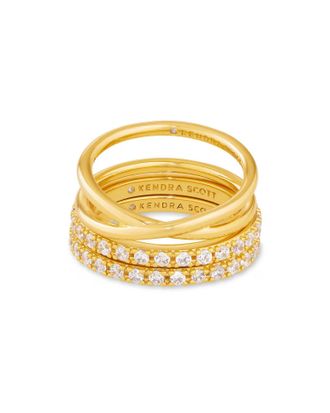 Kendra Scott Womens Livy Ring - Set Of 3 In Gold Metal