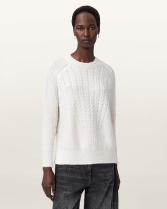 AllSaints Mohair/Wool Kit Relaxed Fit Jumper, Size: XS