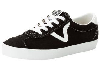 Vans Sneaker VANS Sport Low, Damen, Gr. 38,5, schwarz-weiss (schwarz, wei&szlig;), Leder, Schuhe Sneaker, unisex