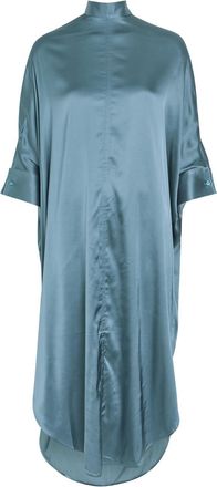 Acne Studios Cowl-back Draped Stretch-satin Midi Dress - Blue - 38 (UK10 / S)