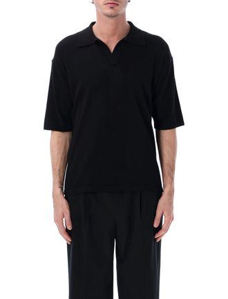 Roberto Collina Cotton Crepe Buttonless Polo Shirt