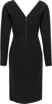 Fendi Womens Black Viscose Midi Dress