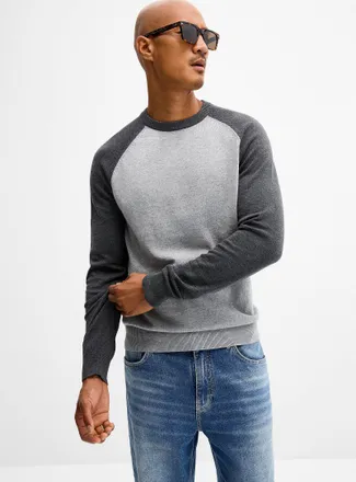 Le 31 Mens Colourblock raglan sweater
