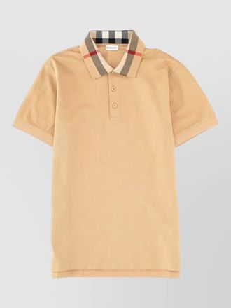 Burberry ribbed collar short sleeve fitted t-shirt