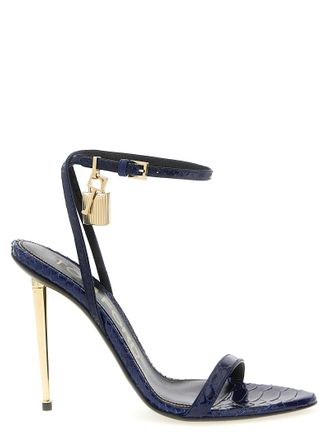 Tom Ford Blue Calfskin Stiletto Heel Womens Sandals