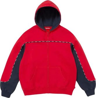 SUPREME piping zip hoodie - Rood