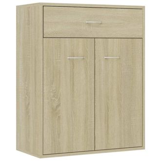 vidaXL Vidaxl - Aparador De Madera Contrachapada Color Roble Sonoma 60x30x75 Cm