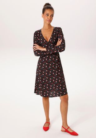 Aniston Minikleid ANISTON CASUAL, Damen, Gr. 36, N-Gr, schwarz, rot, wollwei&szlig;, blau, gr&uuml;n, Web, Obermaterial: 100% Viskose, bedruckt, figurumspielend kniefrei