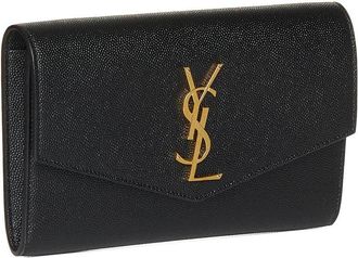 Saint Laurent Womens Leather Chain Wallet Bag Black Calfskin