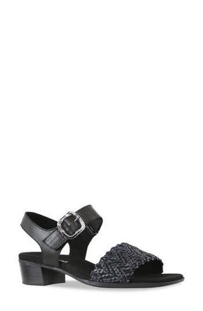 Munro Leeland Ankle Strap Sandal in Black Woven Combo at Nordstrom Rack, Size 7