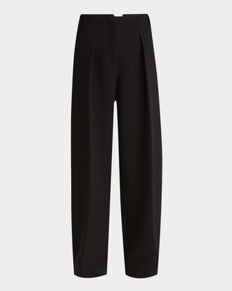Jacquemus Ovalo Pleated Wide-Leg Pants