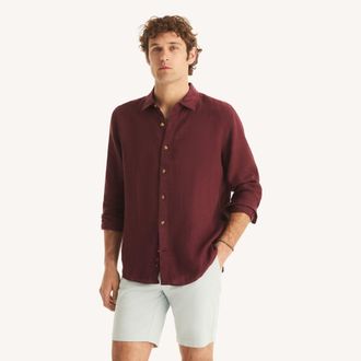 Nautica Mens Classic Fit Linen Shirt