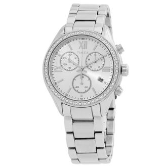 Timex Chronograph Quartz Crystal Silver Dial Ladies Watch TW2V57600