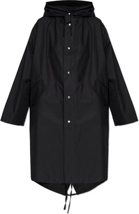 Jil Sander Katoenen Parka met Capuchon - Dames - Parka Jassen - Zwart - L - Katoen - Jassen