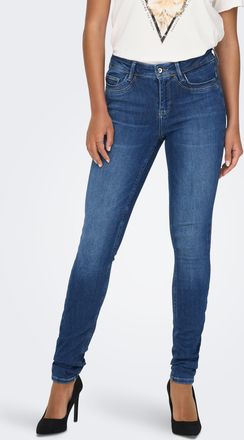 Only Skinny-fit-Jeans ONLY ONLBLUSH MID WAIST DB STICHT DNM, Damen, Gr. XL, L&auml;nge 32, medium blau denim, Denim/Jeans, Obermaterial: 92% Baumwolle, 6% Elast